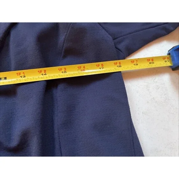 Gibson Navy Knit Blazer Cardigan Womens Medium Open Front Stretch Career - Picture 8 of 11